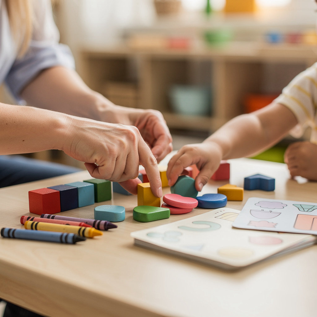Oceanview Child Care preschool students engaged in learning activities in Rancho Penasquitos, San Diego